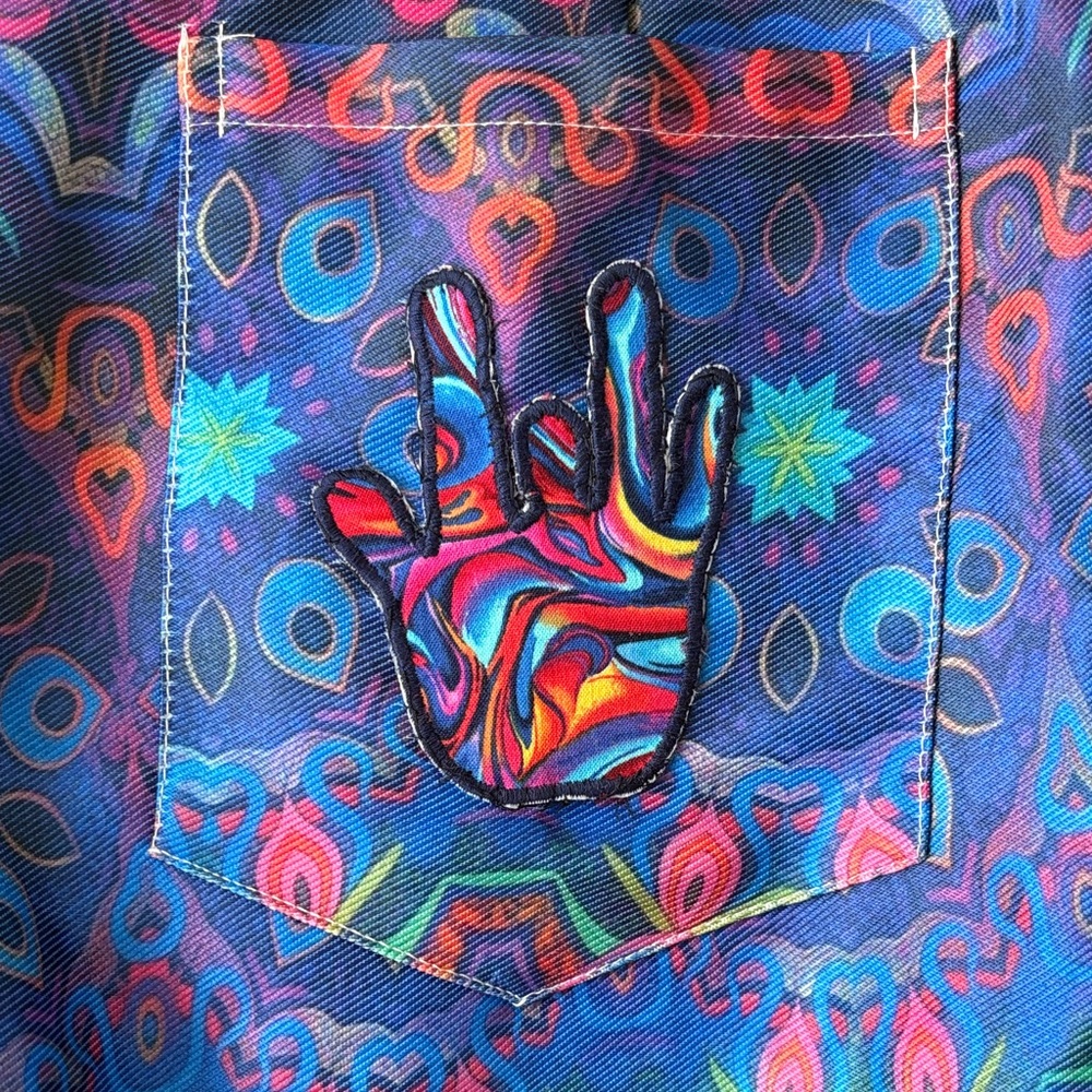 Grateful Dead inspired Vibrant Patterned Jeans wi… - image 4